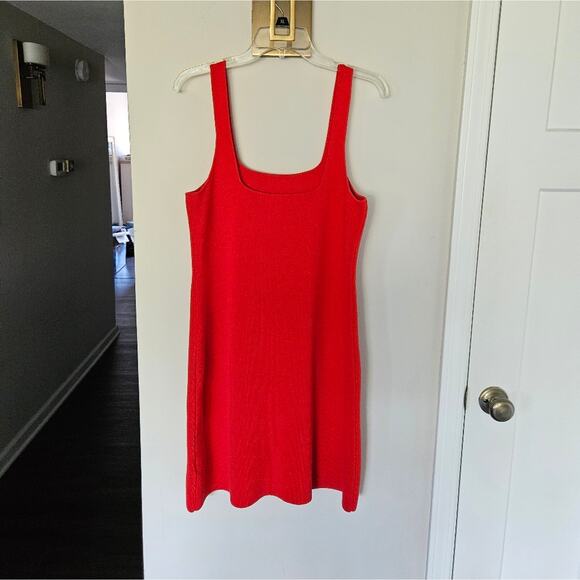 J. Crew Cherry Red Squareneck Mini Sweater-Dress NWOT Size Large - Picture 9 of 11